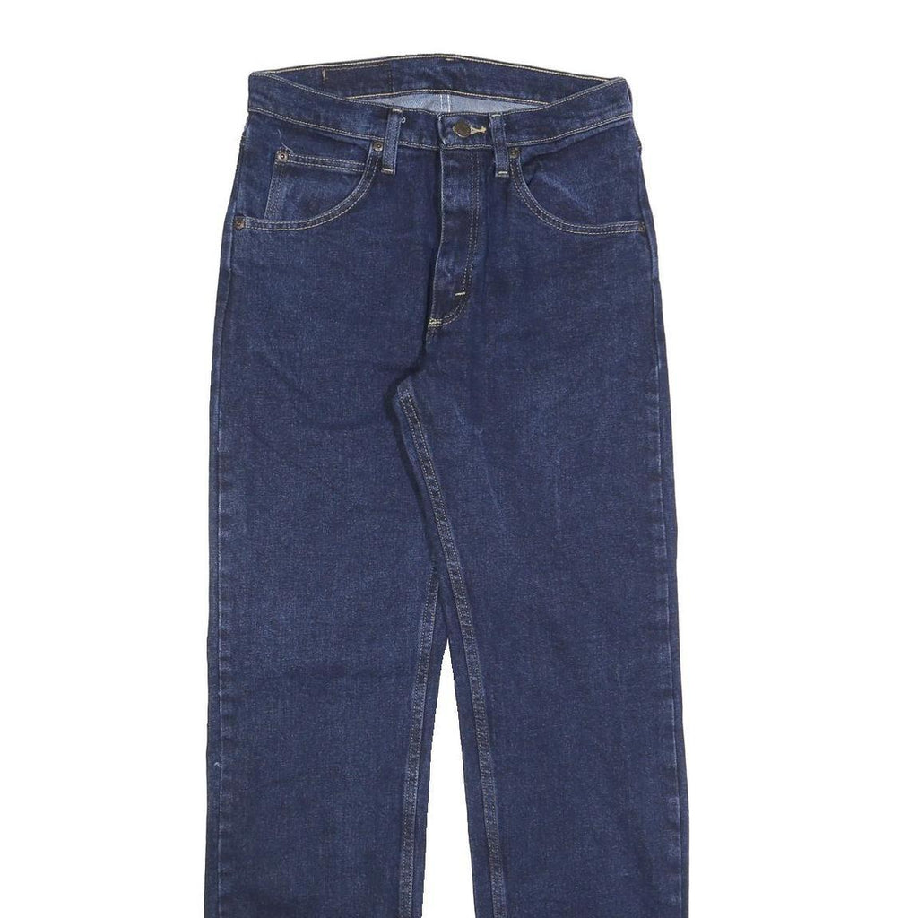 WRANGLER Mens Regular Fit Straight Leg Denim Dark Blue W28 L32 Zip Cotton Blend