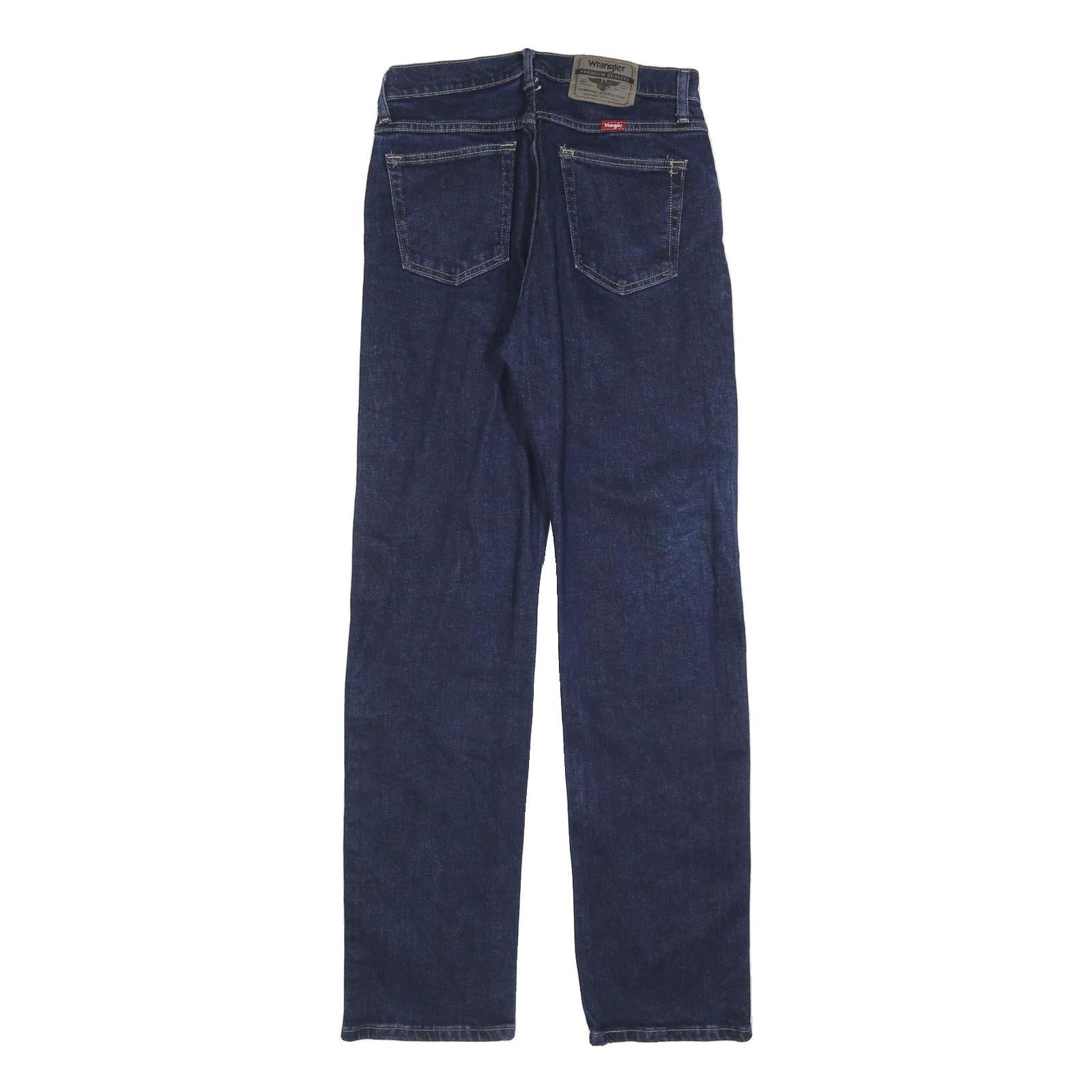 WRANGLER Mens Regular Fit Straight Leg Denim Dark Blue W28 L32 Zip Cotton Blend