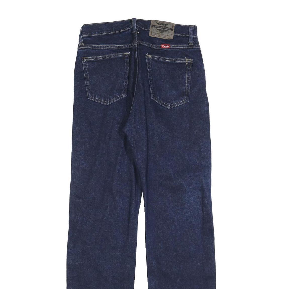 WRANGLER Mens Regular Fit Straight Leg Denim Dark Blue W28 L32 Zip Cotton Blend