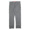 DICKIES Mens Cotton Blend Grey Workwear Regular Straight Trousers W34 L32