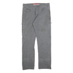DICKIES Mens Cotton Blend Grey Workwear Regular Straight Trousers W34 L32