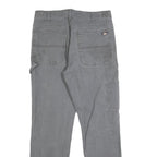 DICKIES Mens Cotton Blend Grey Workwear Regular Straight Trousers W34 L32