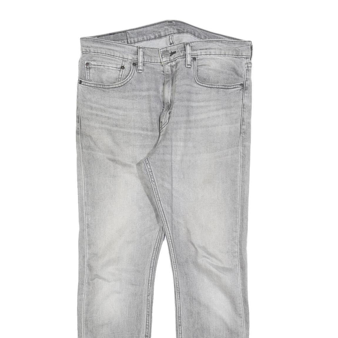 LEVI'S 510 Mens Slim Jeans Grey Denim Rinse W34 L30 Slim Fit Zip Closure