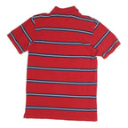 CARHARTT Mens Red & Navy Blue Striped Short Sleeve Polo Shirt S Cotton