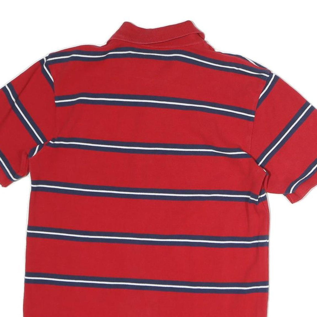 CARHARTT Mens Red & Navy Blue Striped Short Sleeve Polo Shirt S Cotton
