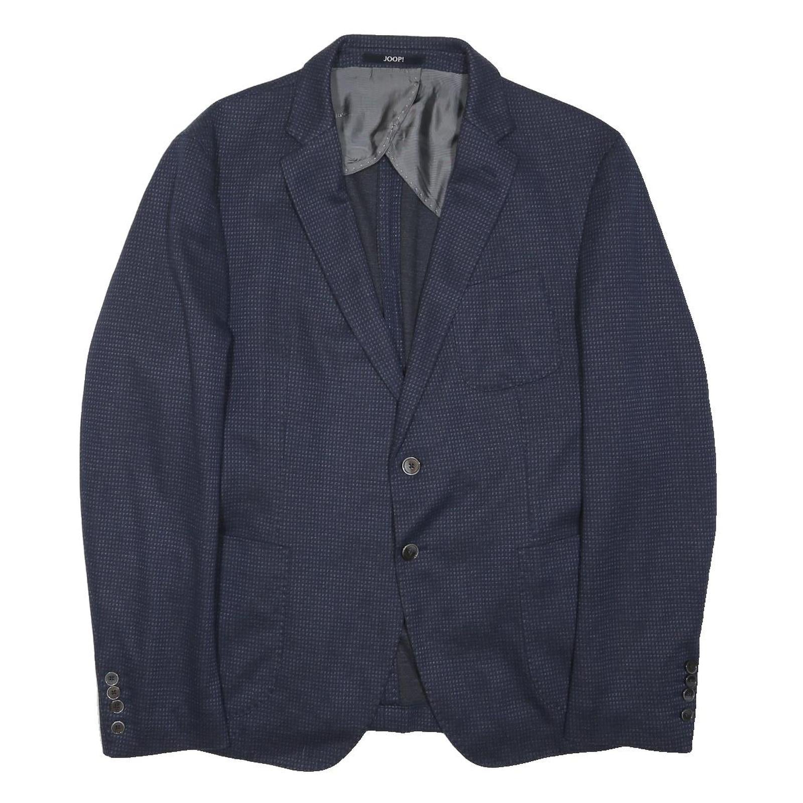 JOOP! Mens Navy Blue Button Jacket XL Cotton Blend Plain Classic Blazer