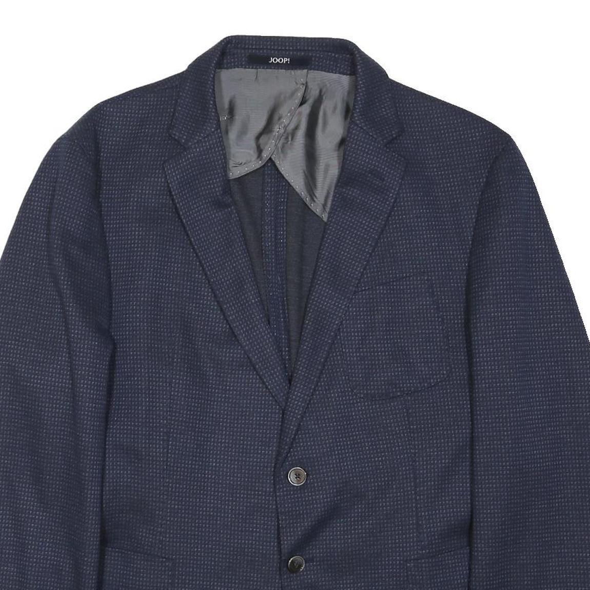 JOOP! Mens Navy Blue Button Jacket XL Cotton Blend Plain Classic Blazer