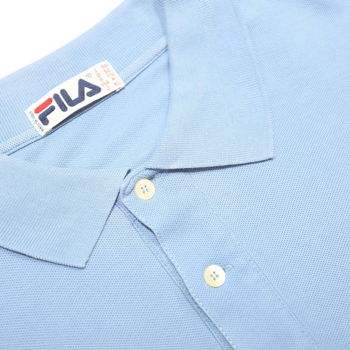 FILA Mens Blue Short Sleeve Cotton Polo Shirt M Classic Logo Casual Fit