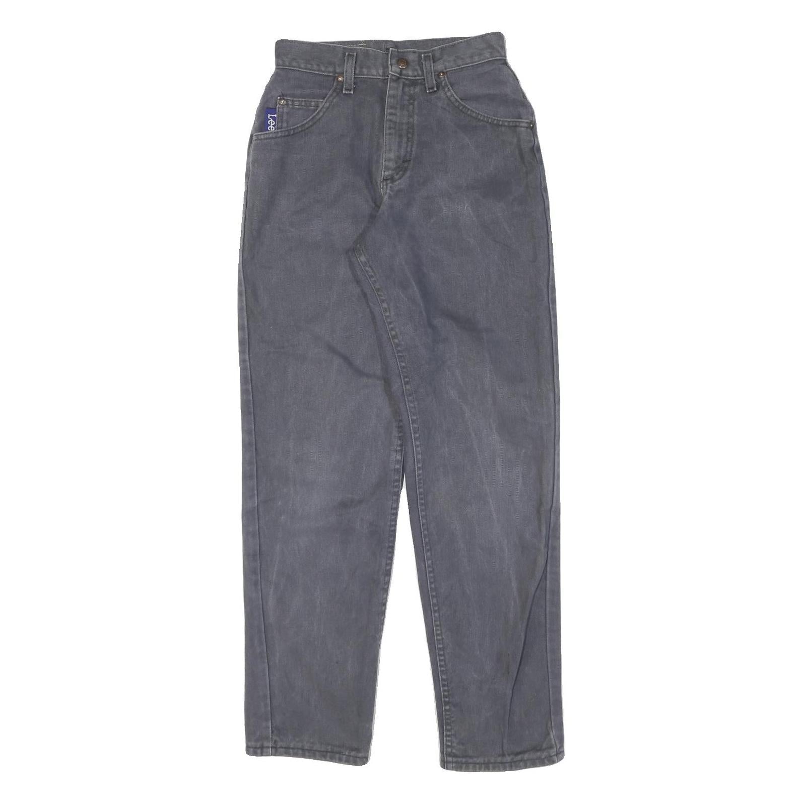 LEE Womens Cotton Blend Blue Relaxed Straight Trousers W24 L29 Classic Casual