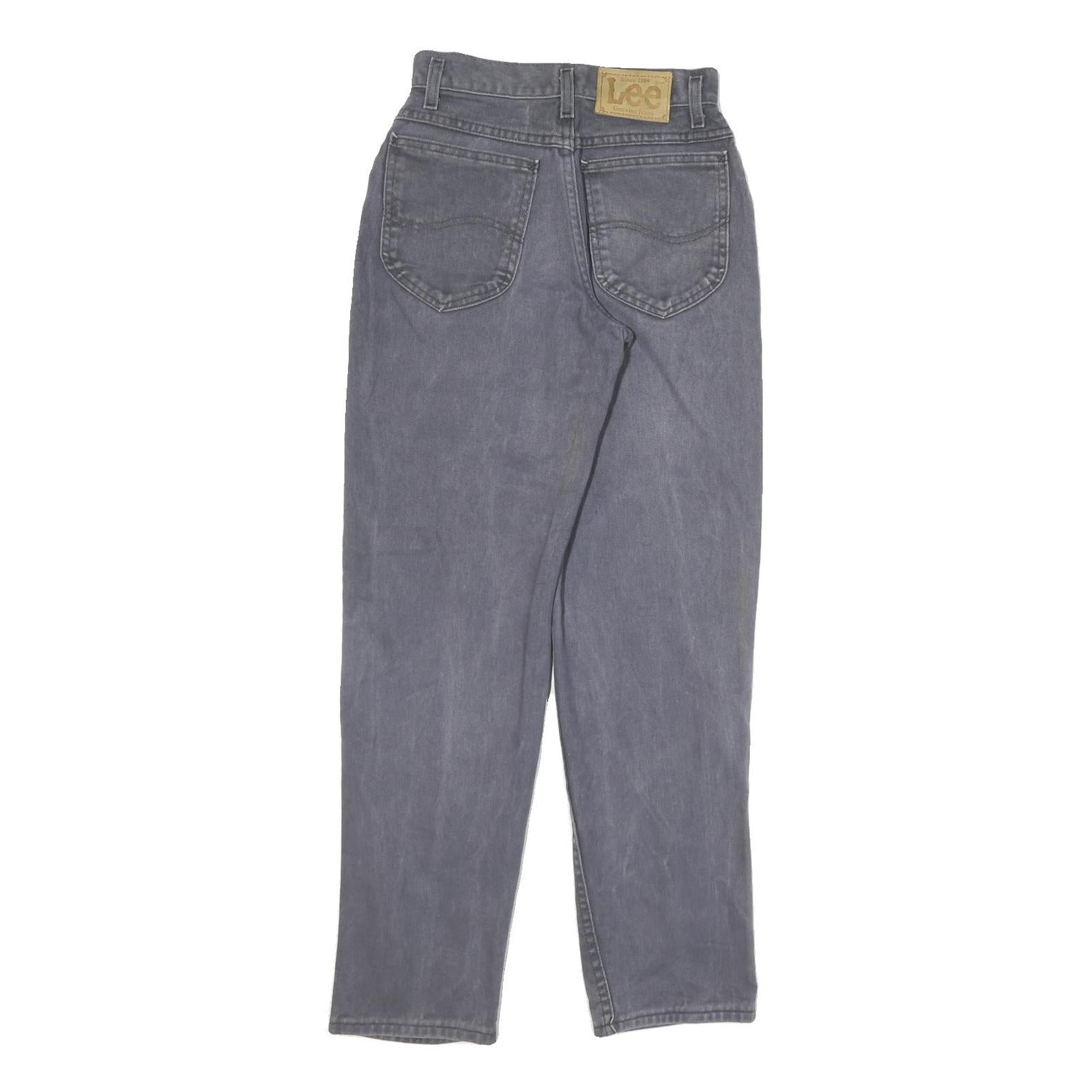 LEE Womens Cotton Blend Blue Relaxed Straight Trousers W24 L29 Classic Casual