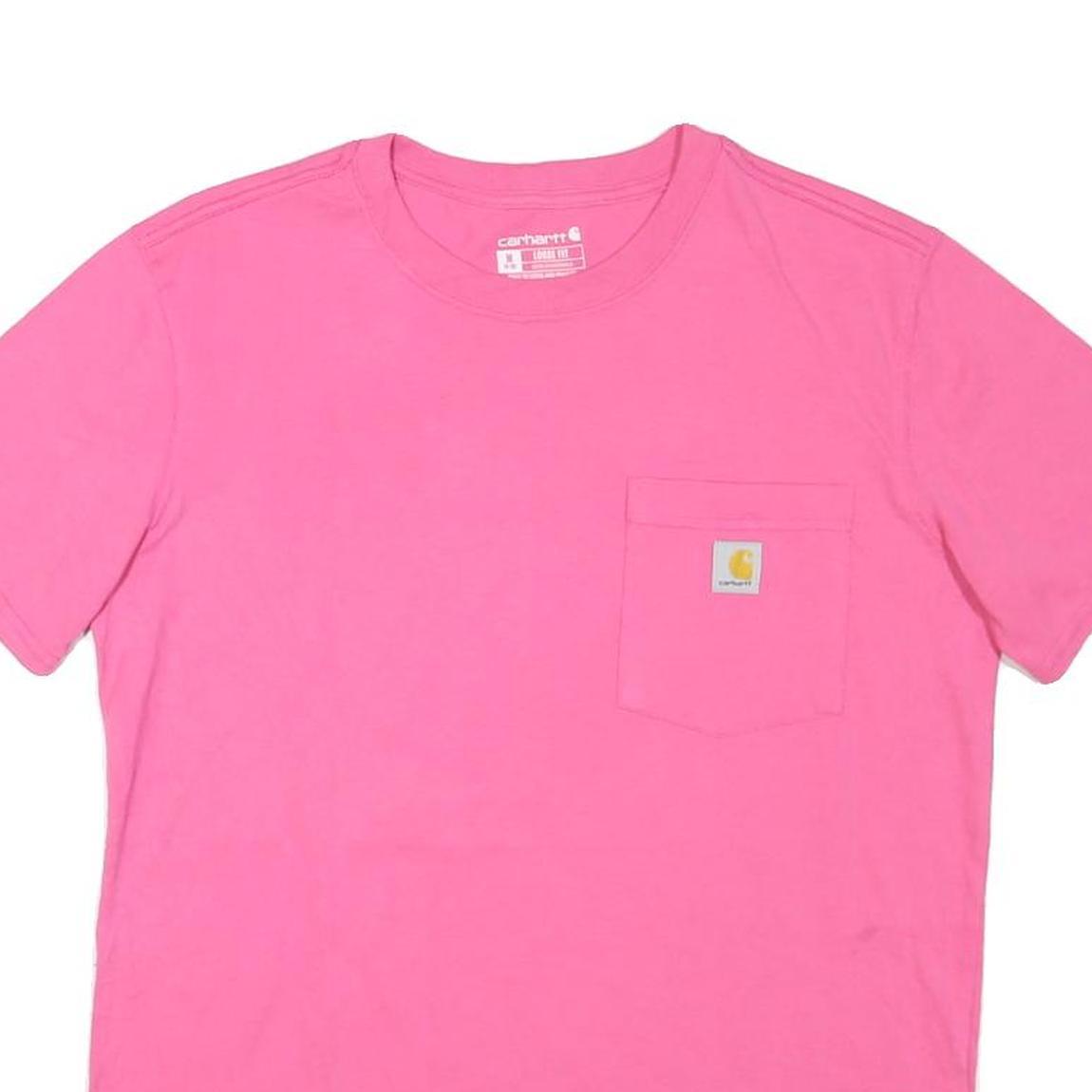 CARHARTT Womens Pink & Yellow Pocket T-Shirt M Short Sleeve Crew Neck Casual