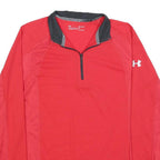 UNDER ARMOUR Mens Red Pullover Sweatshirt M Quarter Zip Performance Activewear
