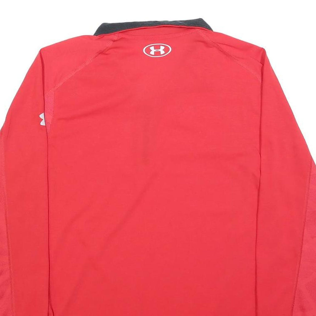 UNDER ARMOUR Mens Red Pullover Sweatshirt M Quarter Zip Performance Activewear