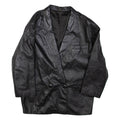 Womens Blazer Jacket Black Leather L
