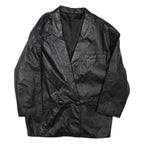 Womens Blazer Jacket Black Leather L
