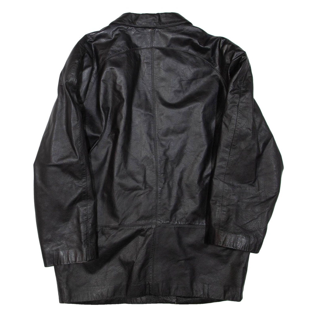 Womens Blazer Jacket Black Leather L