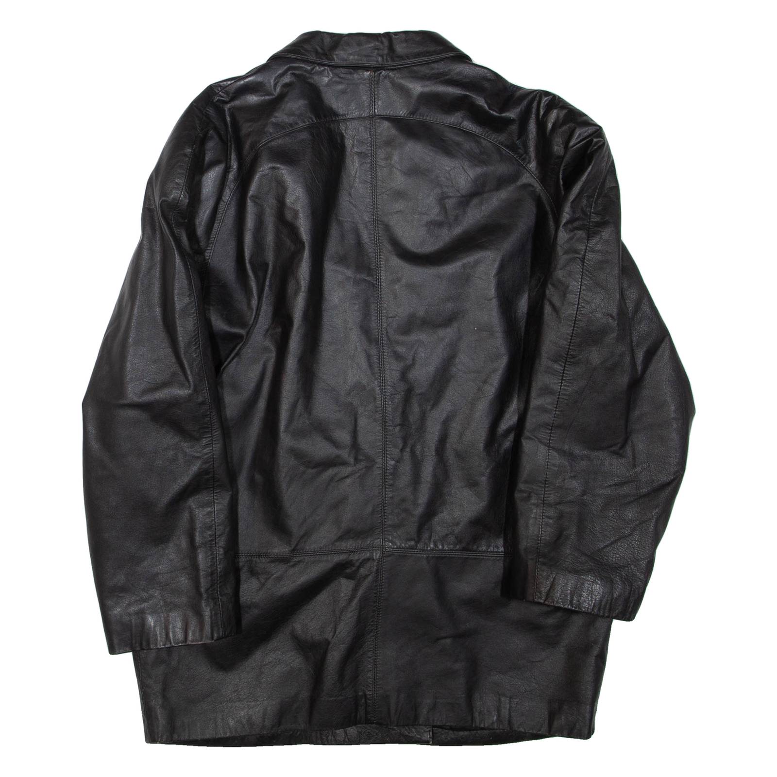 Womens Blazer Jacket Black Leather L