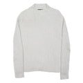 LAUREN RALPH LAUREN Womens White Plain Cotton Blend Jumper Roll Neck Tight Knit