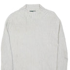 LAUREN RALPH LAUREN Womens White Plain Cotton Blend Jumper Roll Neck Tight Knit