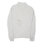LAUREN RALPH LAUREN Womens White Plain Cotton Blend Jumper Roll Neck Tight Knit