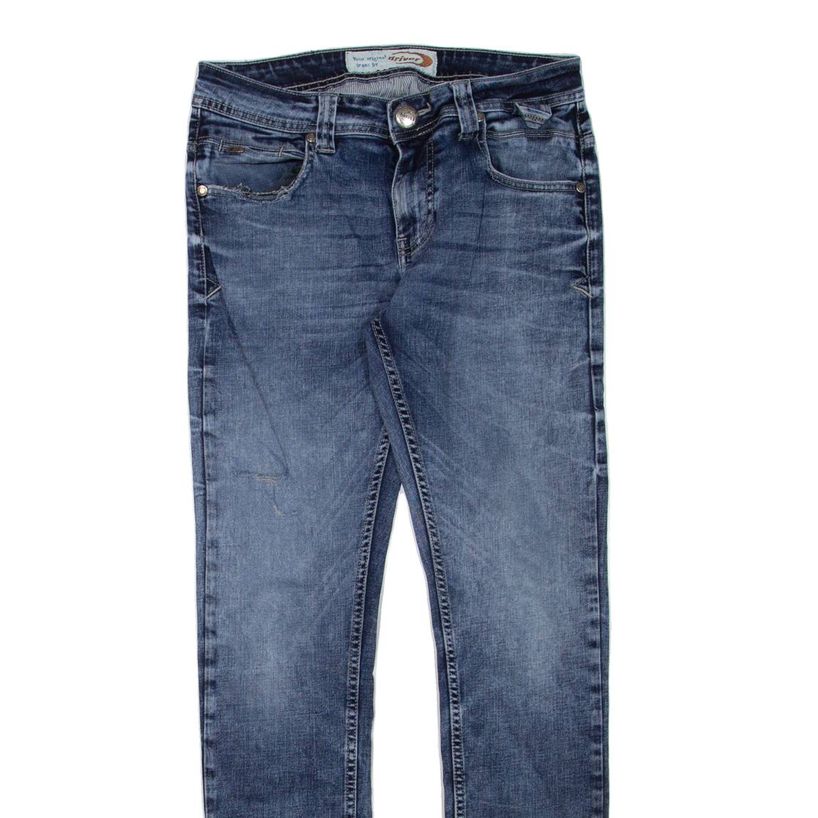 DRIVER Womens Jeans Blue Regular Skinny Stone Wash W30 L31