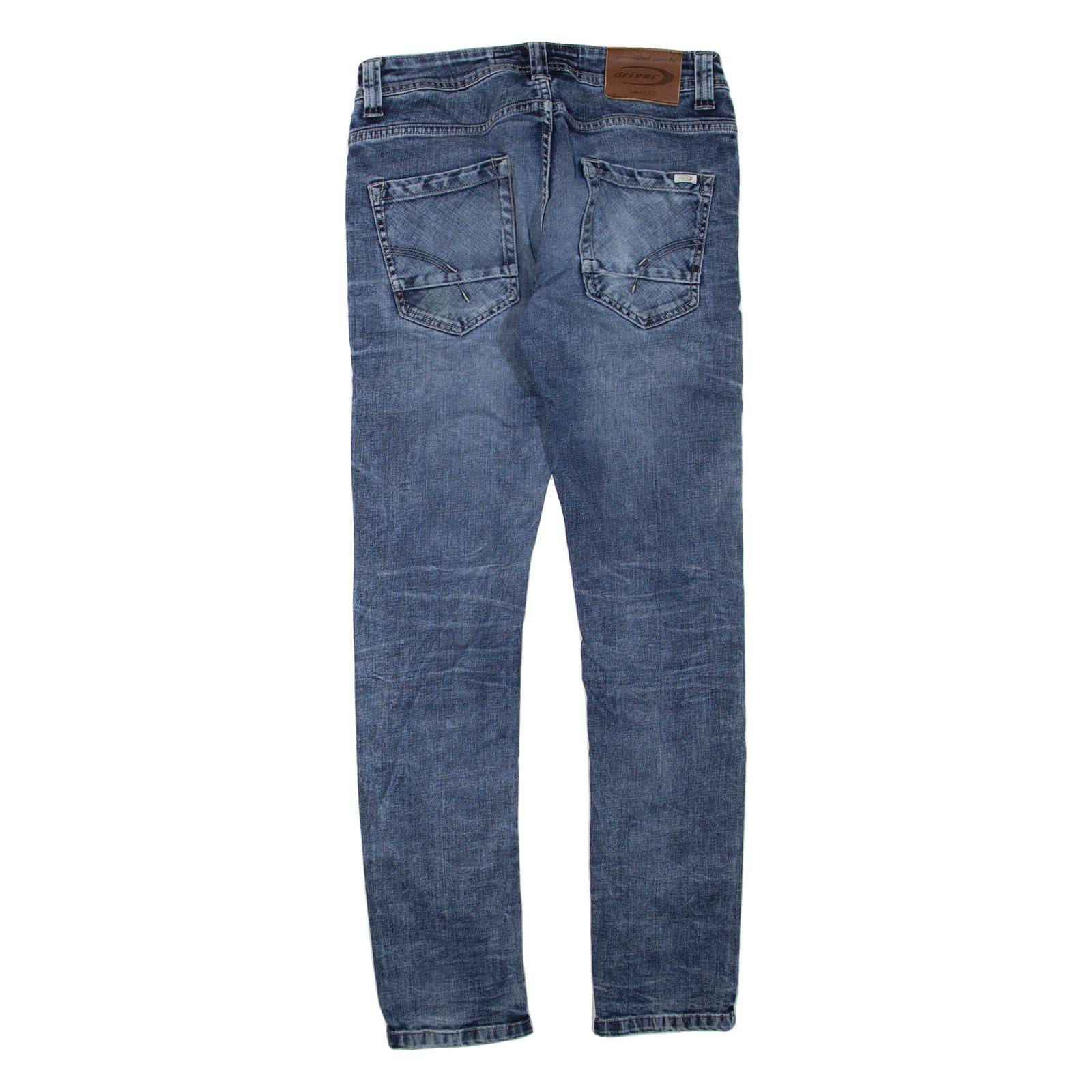 DRIVER Womens Jeans Blue Regular Skinny Stone Wash W30 L31