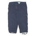 CLEO Womens Shorts Blue Cargo M W29 Cotton Blend Drawstring Casual