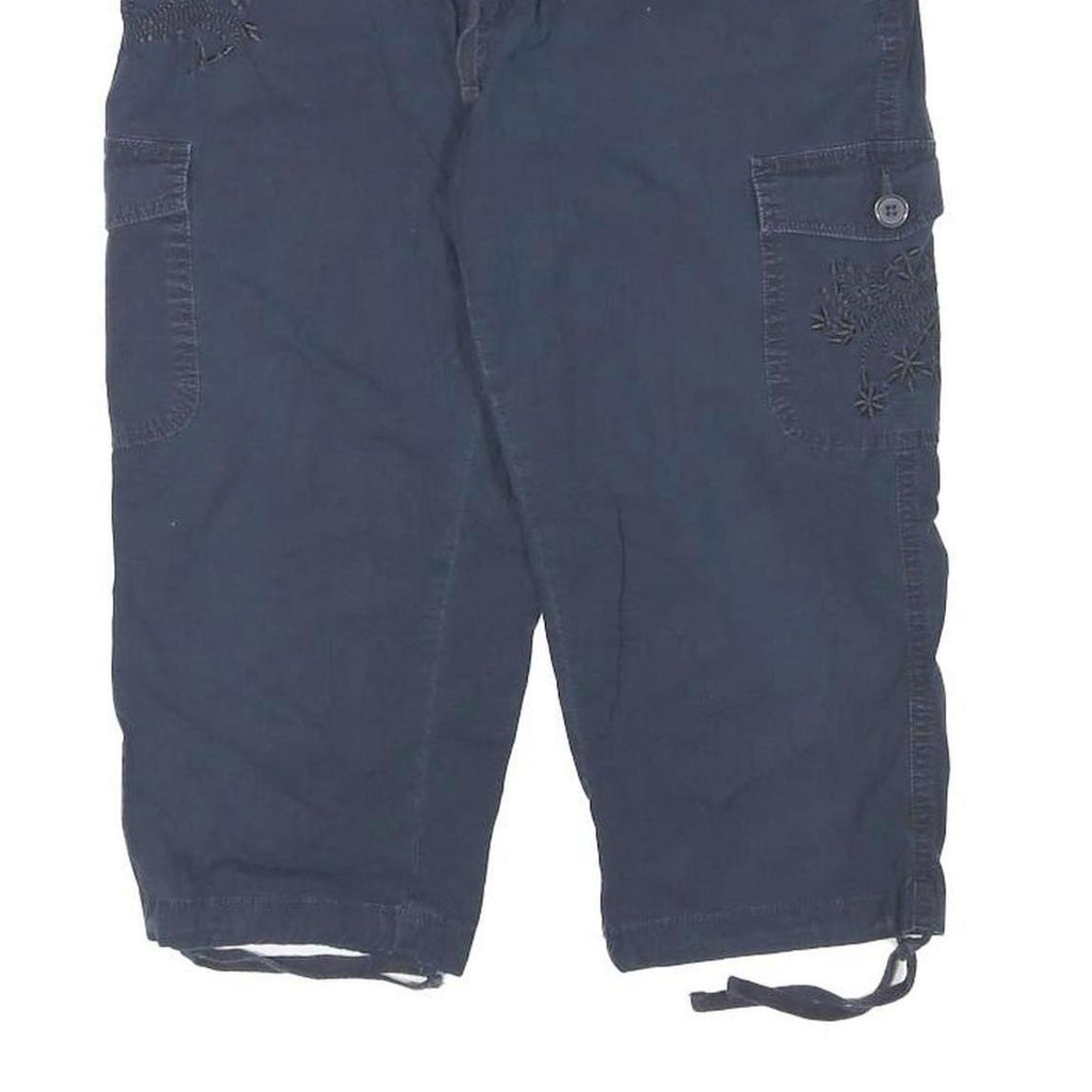 CLEO Womens Shorts Blue Cargo M W29 Cotton Blend Drawstring Casual