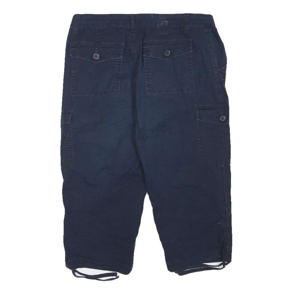 CLEO Womens Shorts Blue Cargo M W29 Cotton Blend Drawstring Casual