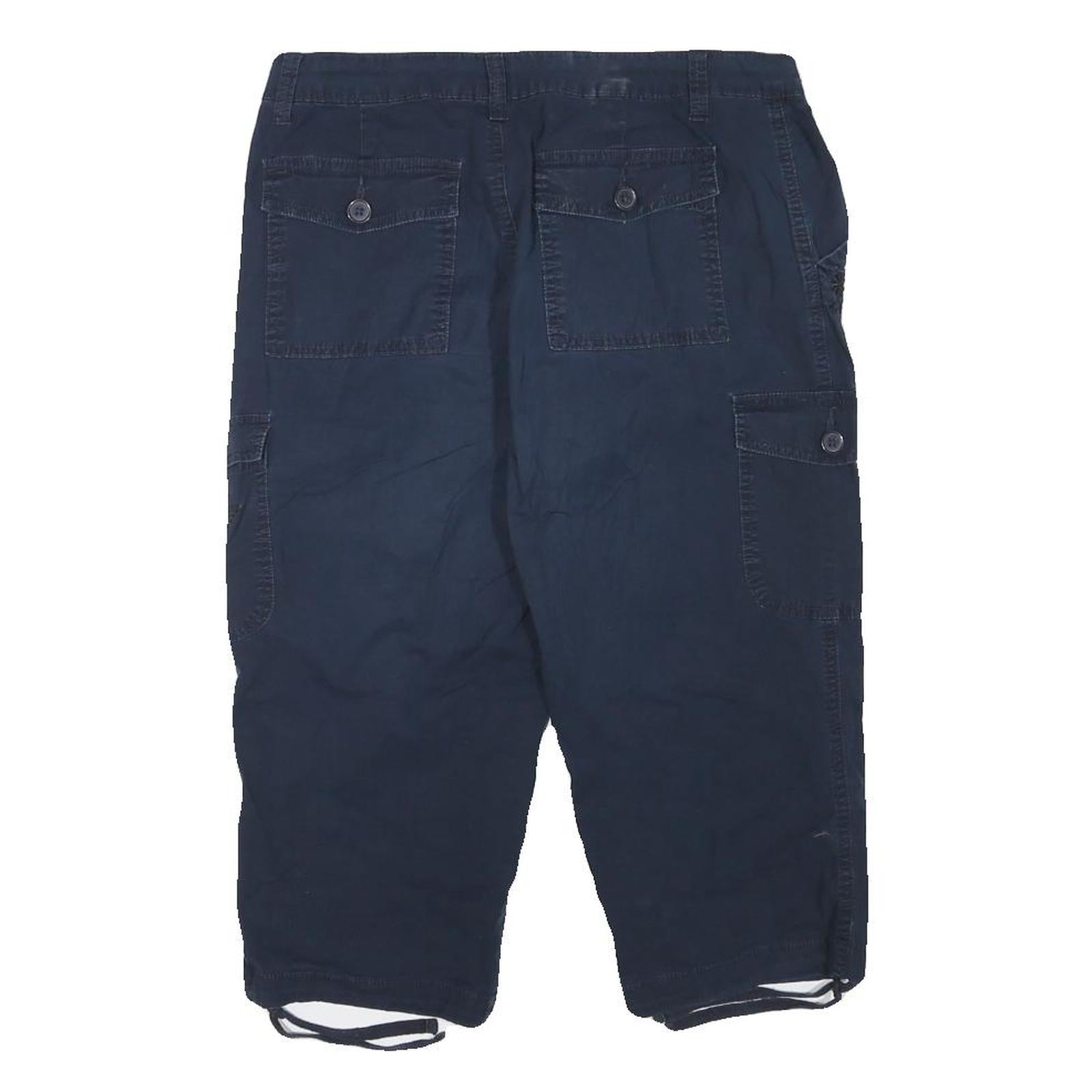 CLEO Womens Shorts Blue Cargo M W29 Cotton Blend Drawstring Casual