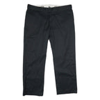 DICKIES Womens Classic Black Polyester Blend Trousers W42 L32 Zip Closure