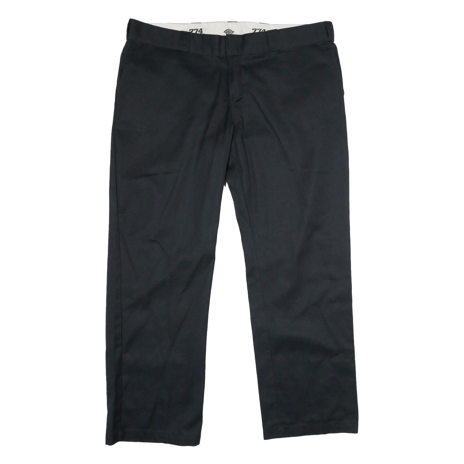 DICKIES Womens Classic Black Polyester Blend Trousers W42 L32 Zip Closure