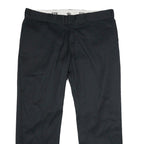 DICKIES Womens Classic Black Polyester Blend Trousers W42 L32 Zip Closure