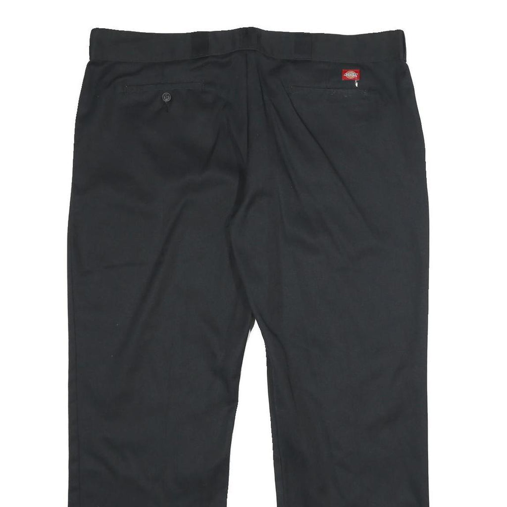DICKIES Womens Classic Black Polyester Blend Trousers W42 L32 Zip Closure