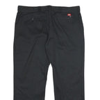 DICKIES Womens Classic Black Polyester Blend Trousers W42 L32 Zip Closure