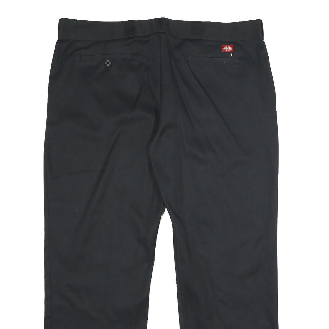 DICKIES Womens Classic Black Polyester Blend Trousers W42 L32 Zip Closure