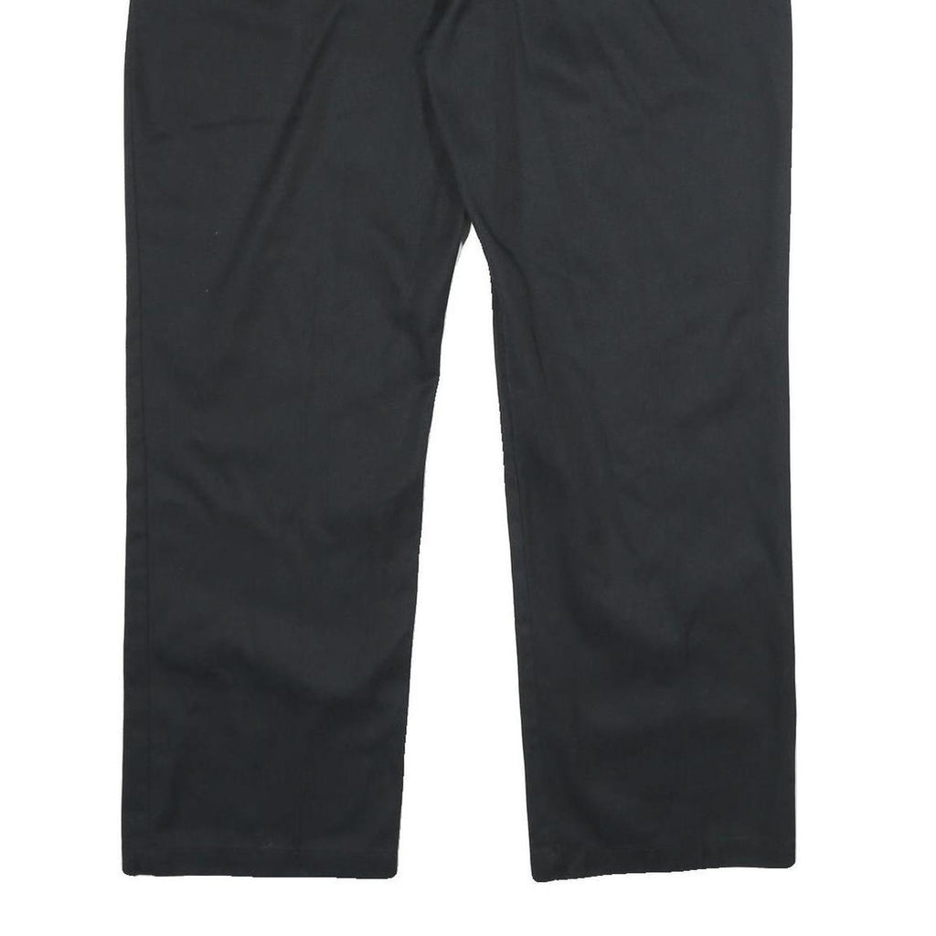 DICKIES Womens Classic Black Polyester Blend Trousers W42 L32 Zip Closure
