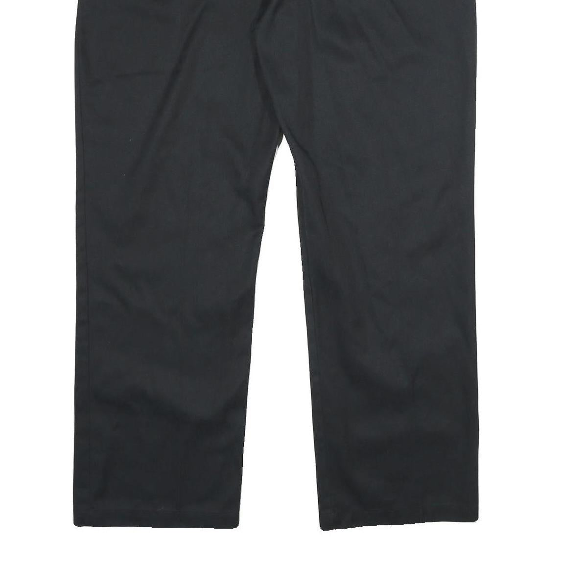 DICKIES Womens Classic Black Polyester Blend Trousers W42 L32 Zip Closure