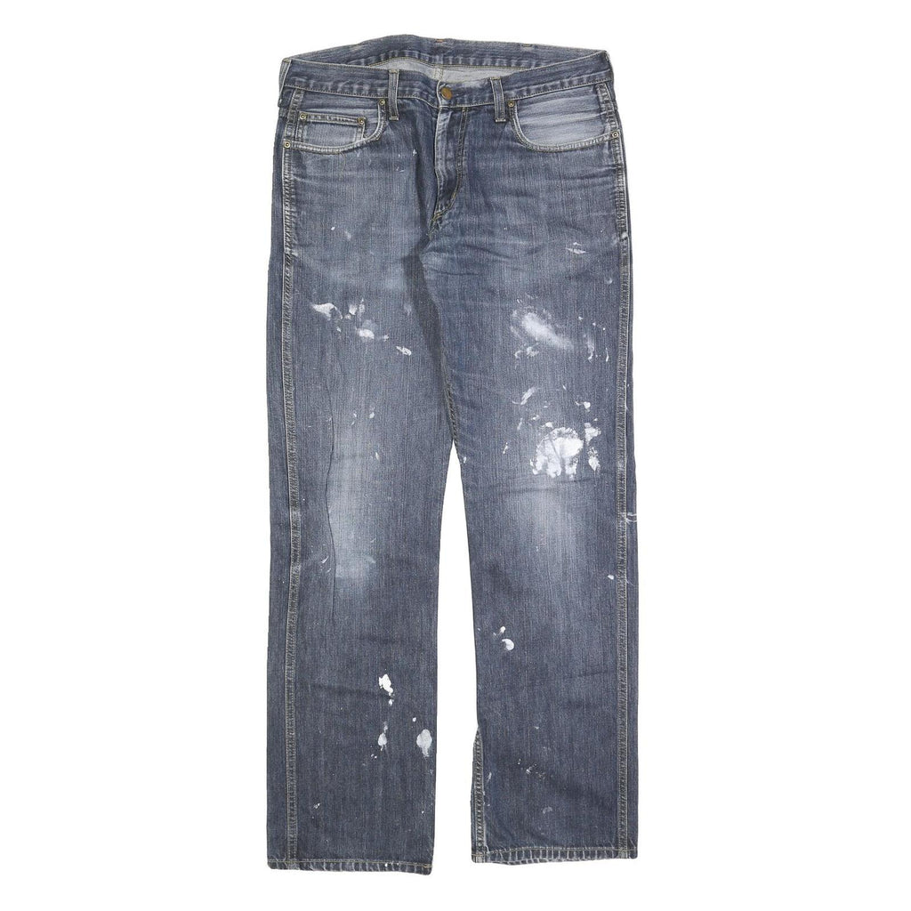 CARHARTT Mens Regular Fit Blue Denim Jeans W32 L34 Paint Splatter Style