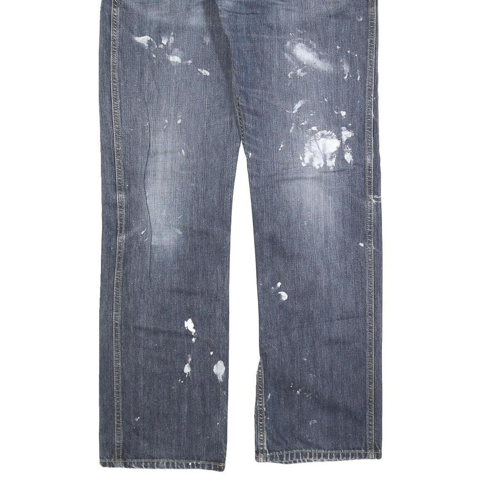 CARHARTT Mens Regular Fit Blue Denim Jeans W32 L34 Paint Splatter Style
