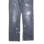 CARHARTT Mens Regular Fit Blue Denim Jeans W32 L34 Paint Splatter Style