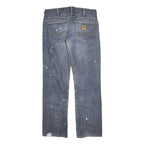 CARHARTT Mens Regular Fit Blue Denim Jeans W32 L34 Paint Splatter Style