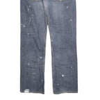 CARHARTT Mens Regular Fit Blue Denim Jeans W32 L34 Paint Splatter Style
