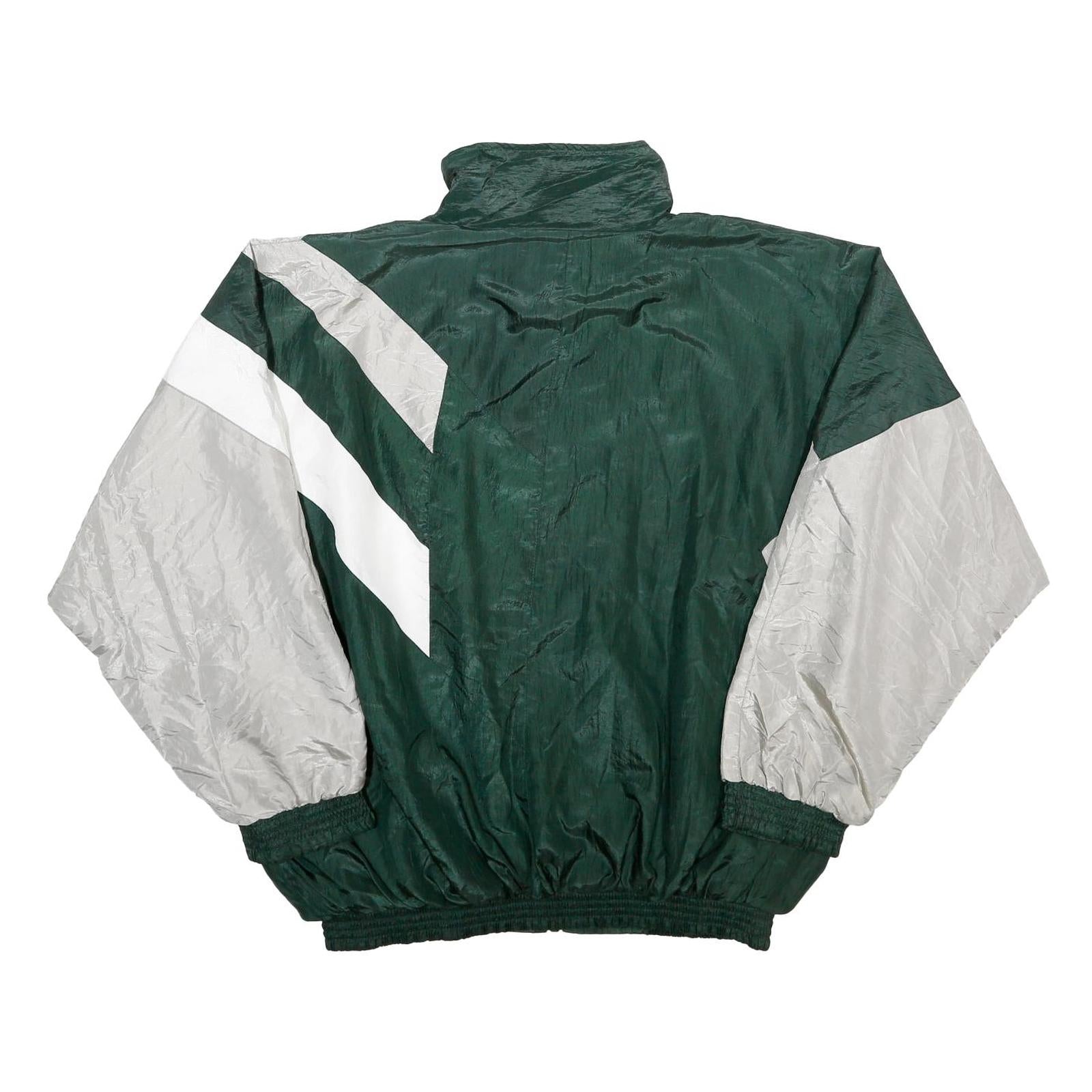 ANACONDA SPORTS Mens Green & Grey Ramapo Tennis Track Jacket L Nylon Colourblock