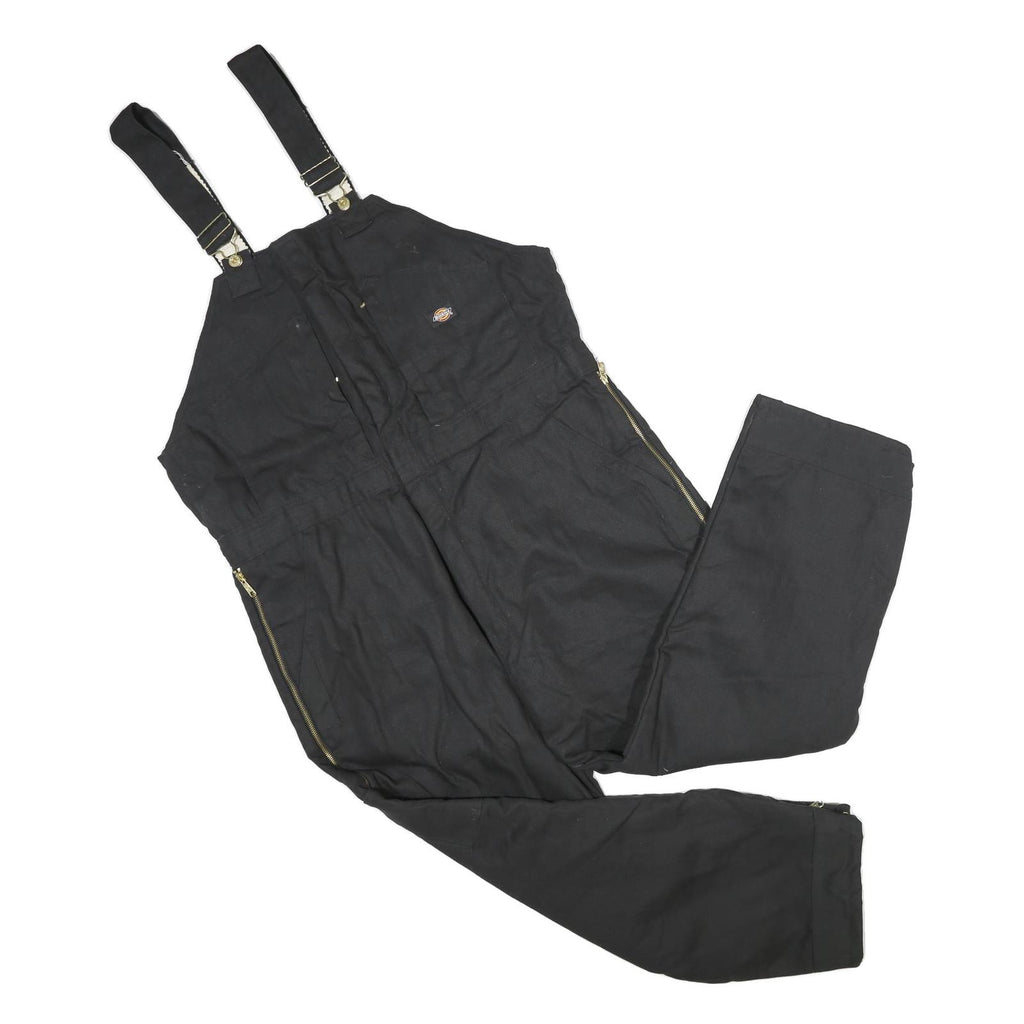 DICKIES Mens Black Cotton Blend Dungarees Classic XL W44 L30 Workwear