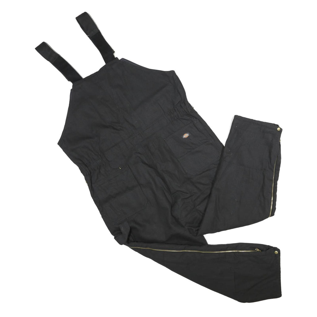 DICKIES Mens Black Cotton Blend Dungarees Classic XL W44 L30 Workwear