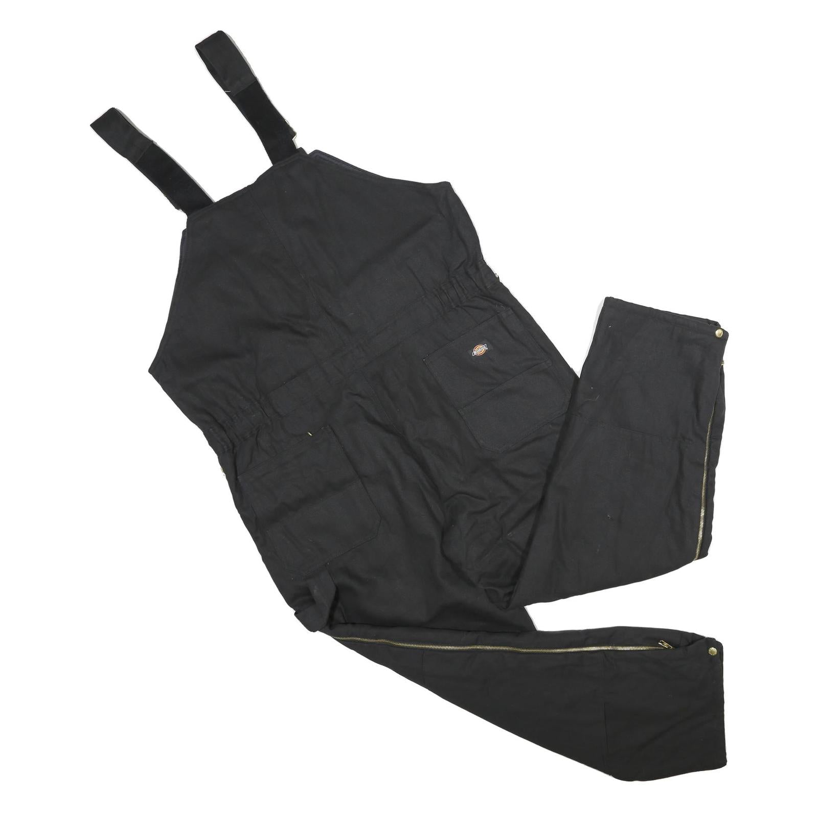 DICKIES Mens Black Cotton Blend Dungarees Classic XL W44 L30 Workwear