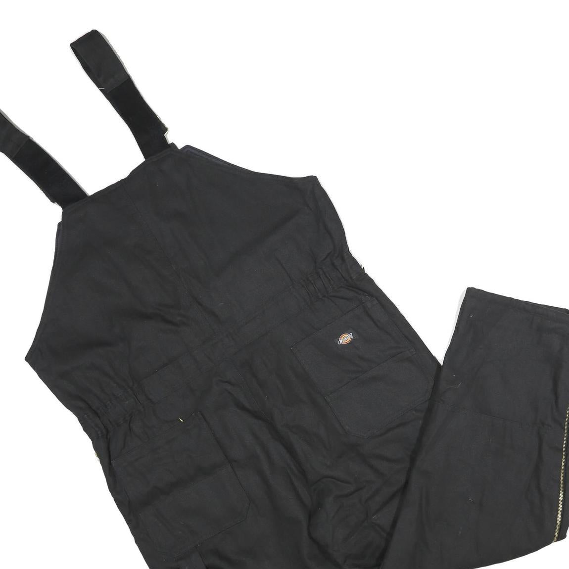 DICKIES Mens Black Cotton Blend Dungarees Classic XL W44 L30 Workwear