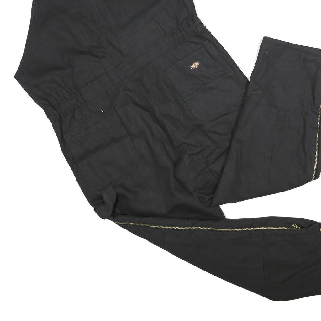 DICKIES Mens Black Cotton Blend Dungarees Classic XL W44 L30 Workwear