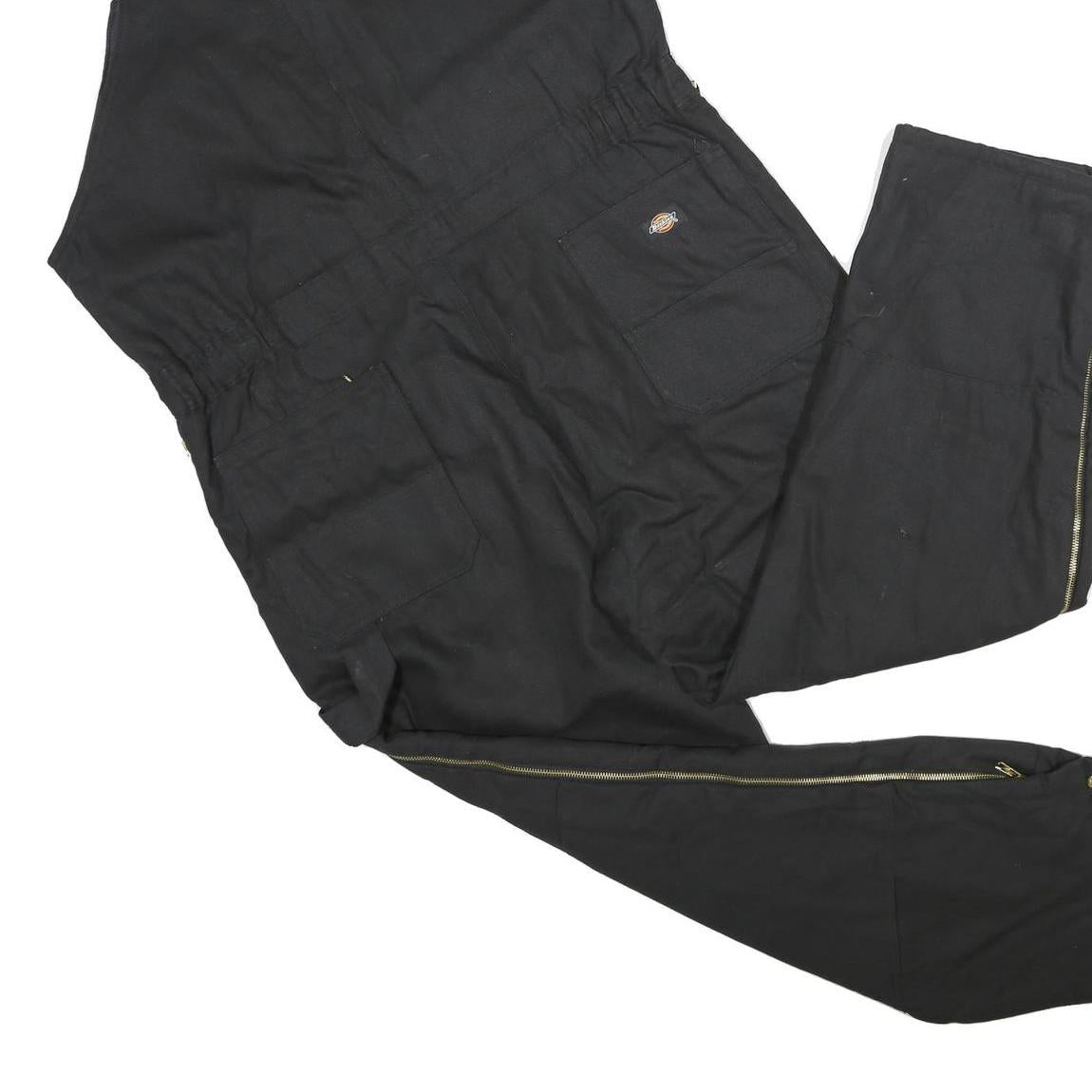 DICKIES Mens Black Cotton Blend Dungarees Classic XL W44 L30 Workwear